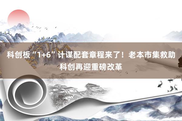 科创板“1+6”计谋配套章程来了！老本市集救助科创再迎重磅改革