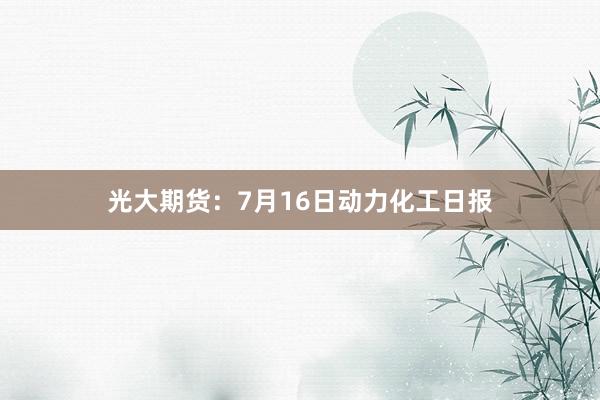 光大期货：7月16日动力化工日报