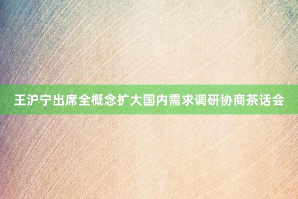 王沪宁出席全概念扩大国内需求调研协商茶话会