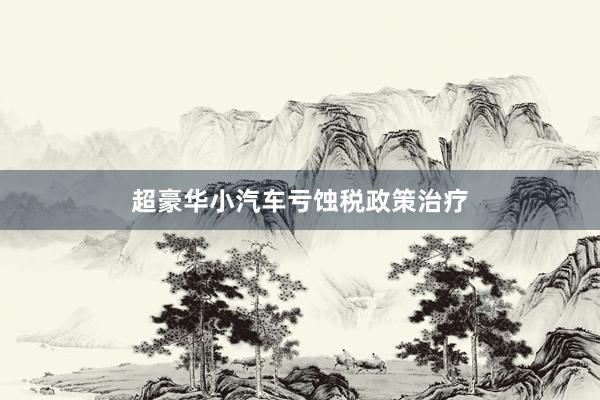 超豪华小汽车亏蚀税政策治疗