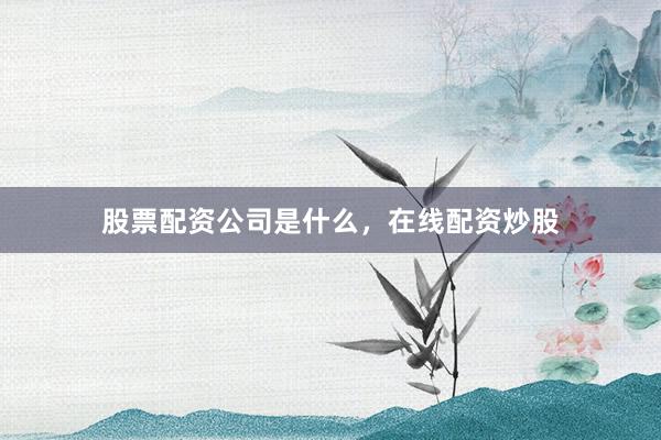 股票配资公司是什么，在线配资炒股