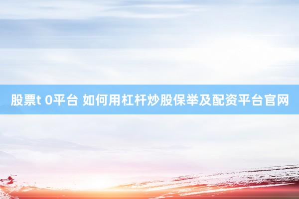 股票t 0平台 如何用杠杆炒股保举及配资平台官网