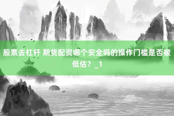 股票去杠杆 期货配资哪个安全吗的操作门槛是否被低估？_1