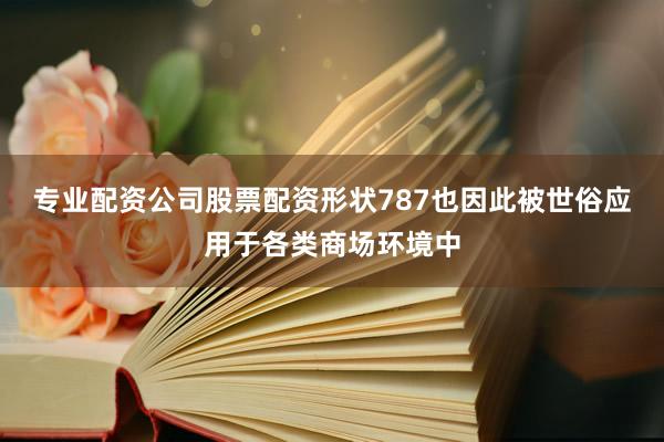 专业配资公司股票配资形状787也因此被世俗应用于各类商场环境中