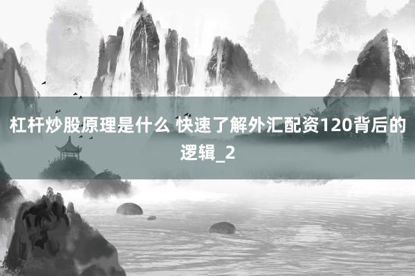 杠杆炒股原理是什么 快速了解外汇配资120背后的逻辑_2