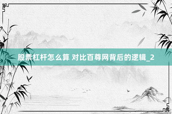 股票杠杆怎么算 对比百尊网背后的逻辑_2