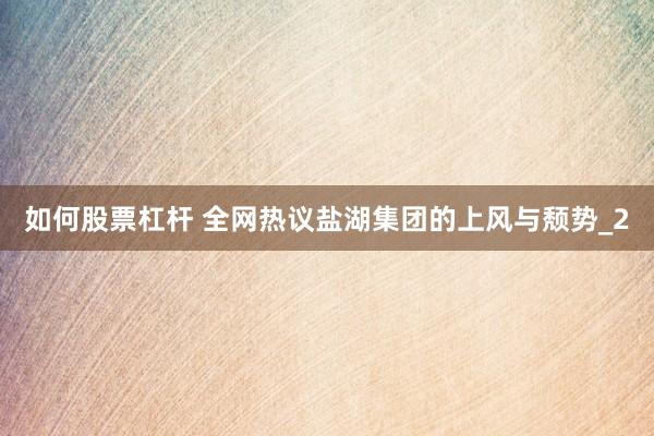 如何股票杠杆 全网热议盐湖集团的上风与颓势_2