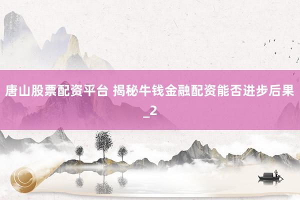 唐山股票配资平台 揭秘牛钱金融配资能否进步后果_2