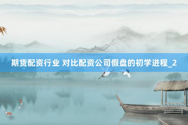 期货配资行业 对比配资公司假盘的初学进程_2