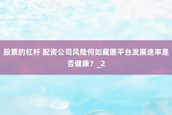 股票的杠杆 配资公司风险何如藏匿平台发展速率是否健康？_2