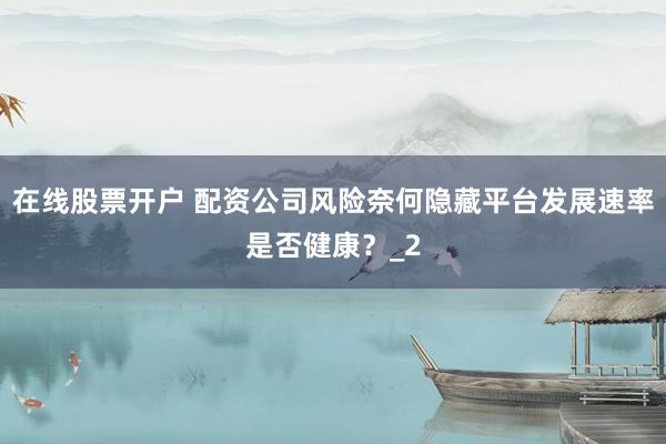 在线股票开户 配资公司风险奈何隐藏平台发展速率是否健康？_2