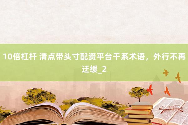 10倍杠杆 清点带头寸配资平台干系术语，外行不再迂缓_2