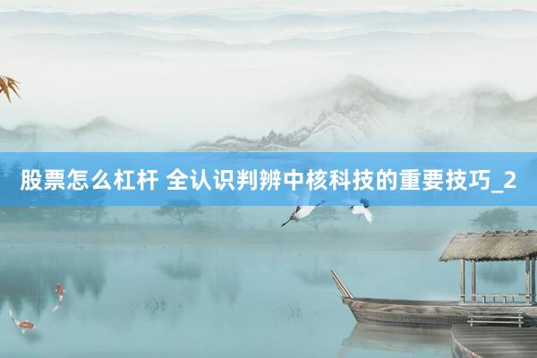 股票怎么杠杆 全认识判辨中核科技的重要技巧_2