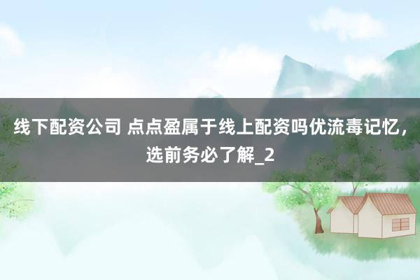 线下配资公司 点点盈属于线上配资吗优流毒记忆，选前务必了解_2