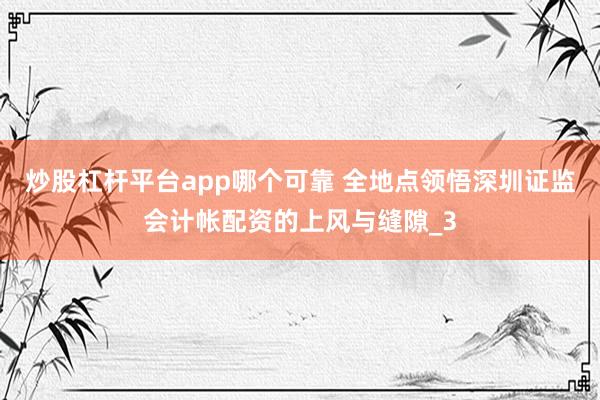 炒股杠杆平台app哪个可靠 全地点领悟深圳证监会计帐配资的上风与缝隙_3