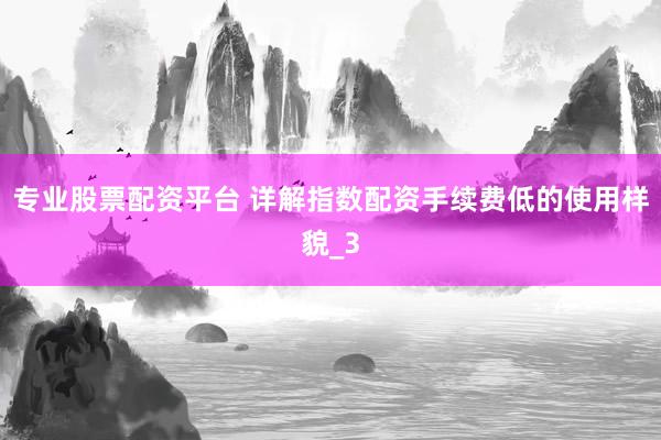 专业股票配资平台 详解指数配资手续费低的使用样貌_3