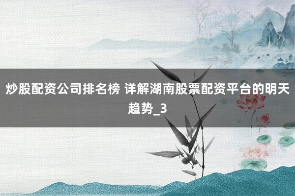 炒股配资公司排名榜 详解湖南股票配资平台的明天趋势_3