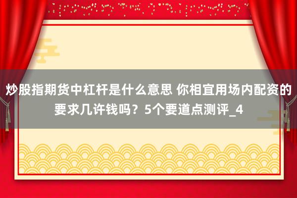 炒股指期货中杠杆是什么意思 你相宜用场内配资的要求几许钱吗？5个要道点测评_4