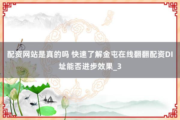 配资网站是真的吗 快速了解金屯在线翻翻配资DI址能否进步效果_3